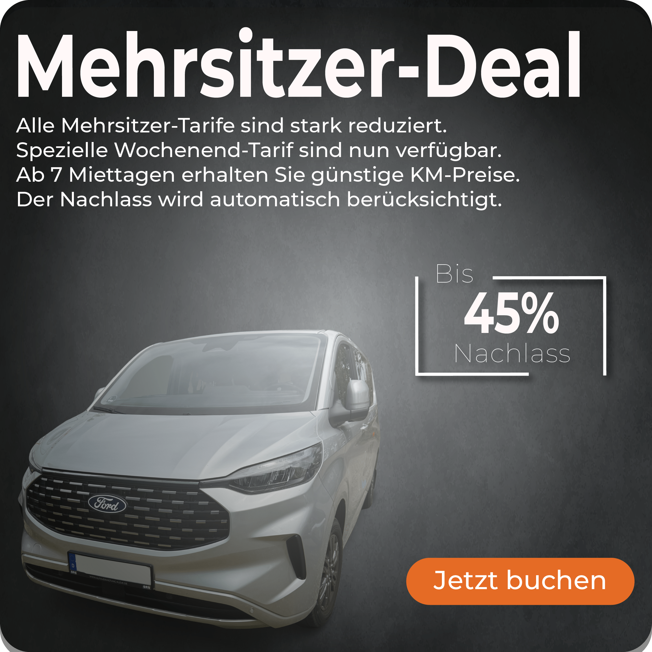 SRS Autovermietung Kleve Aktuelle Angebote Mehrsitzer stark reduziert